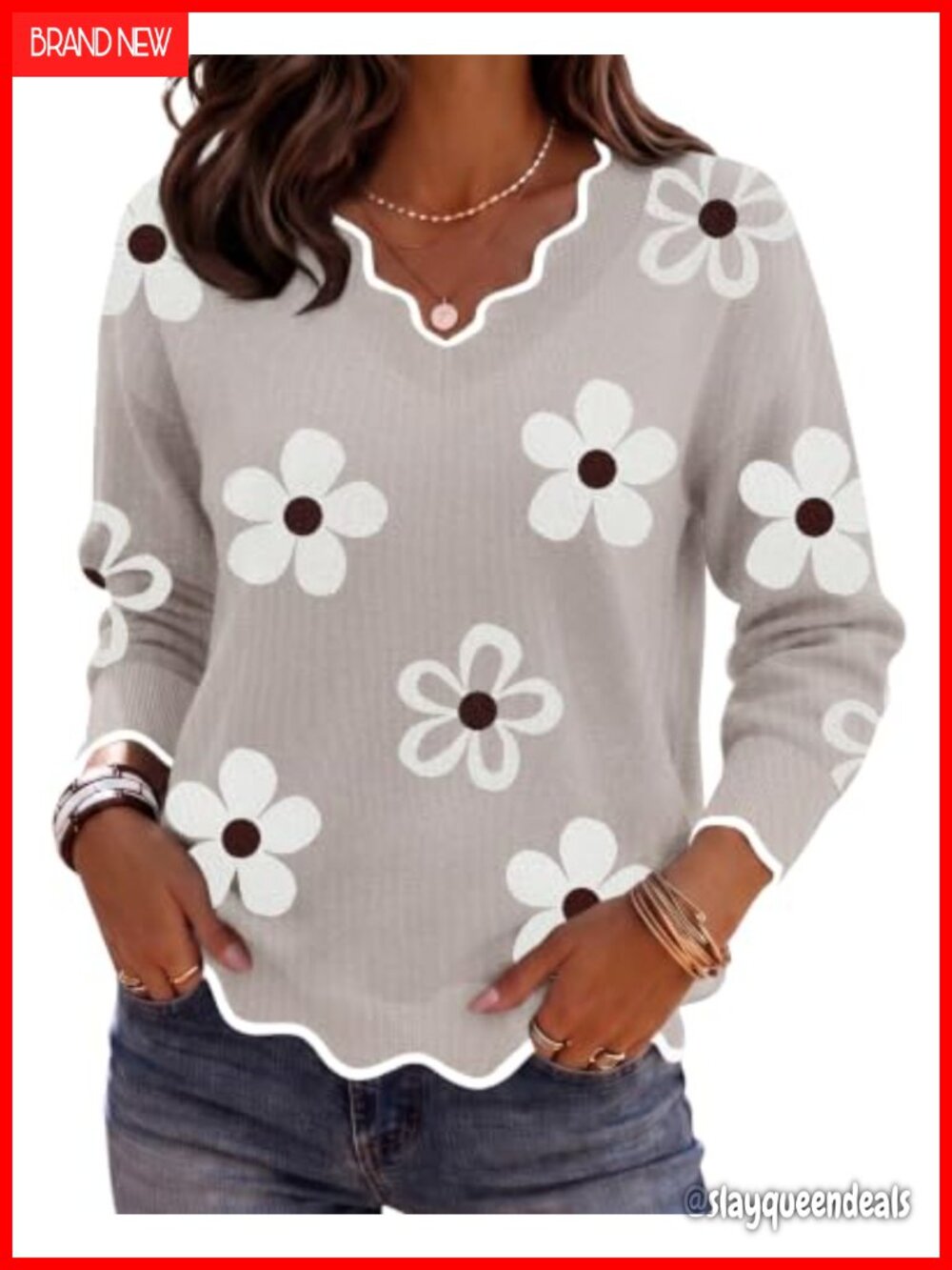Zeagoo Womens V Neck Sweater Long Sleeve Lightweight Knit Pullover Top